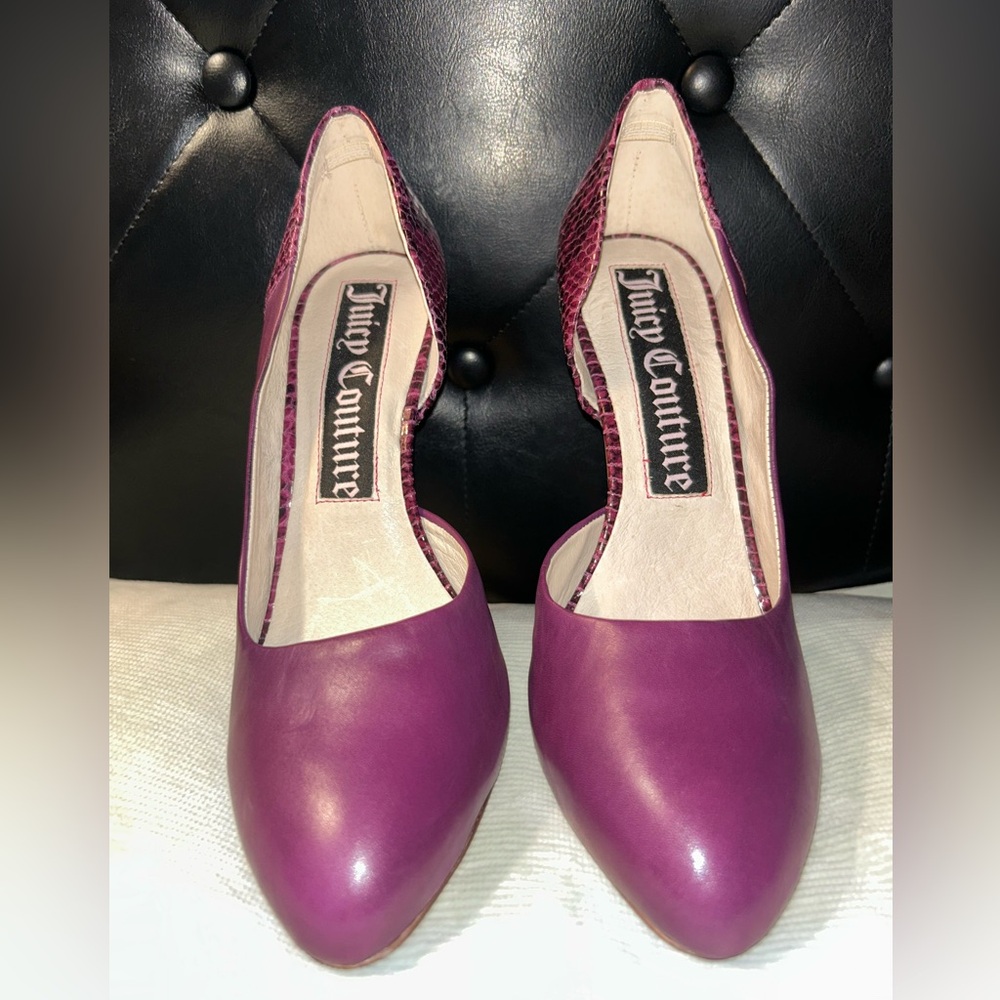 Juicy Couture Magenta Leather Pointed Toe Heels